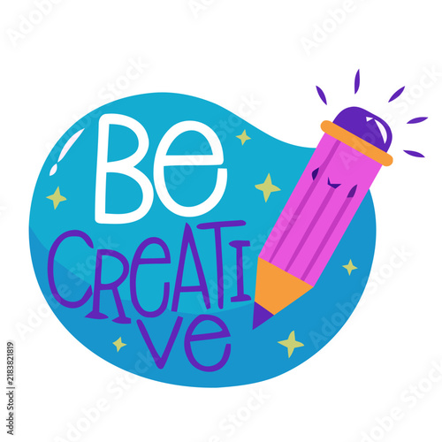 Creative School Kids Cartoon Pencil Illustration Artwork