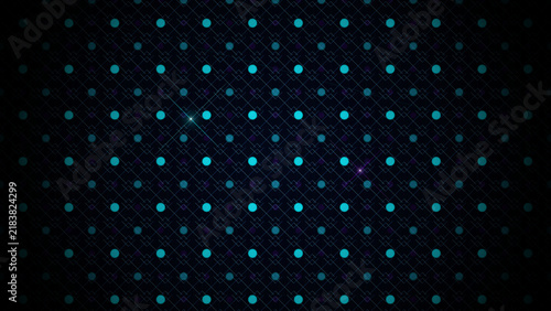 Cyan Dot Grid and Diagonal Lines Tech Background