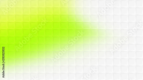 Obraz na płótnie Lime green cubic glass pattern gradient background with glossy rounded square tiles