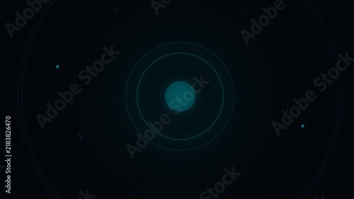 Futuristic HUD UI Interface with Circular Radar Scanning Elements on Dark Background