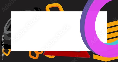 Geometrical graphic retro theme background animation with place for text. Minimal geometric elements frame video. Vintage abstract shapes for advertising.