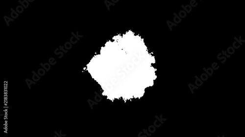 Abstract ink splatter transition in black and white seamless loop. ink splashes on white. splashes black ink fluid ink splash transition. Beautiful black watercolor ink leak drops transition paint 4K.