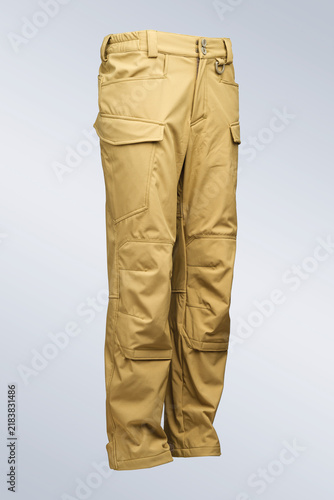 Fotografie Tan Outdoor Tactical Pants Displayed Against a Neutral Background