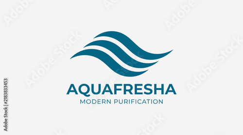 Blue wave logo for water purification branding.