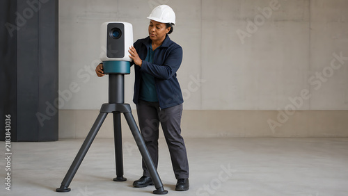 Geospatial Technician Aligns Large Terrestrial Laser Scanner