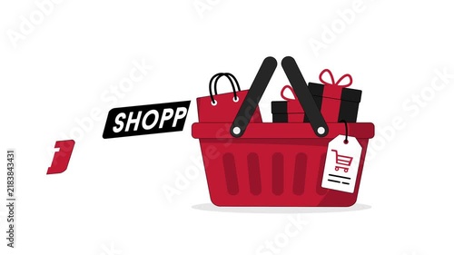 Shopping Basket Animation for Online Retail and E Commerce Promotion