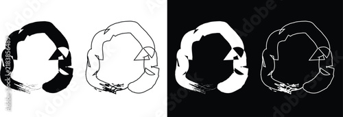 Abstract Hand Drawn Enso Circle Frame Vector Set Isolated on Black and White Backgrounds for Artistic Graphic Design Elements
