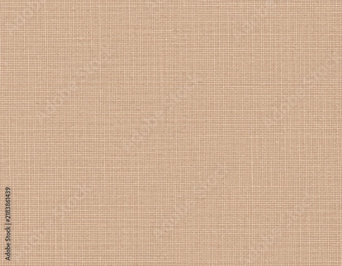 Seamless canvas fabric texture with woven light brown textile material, fine grain, natural fibers and realistic surface pattern
