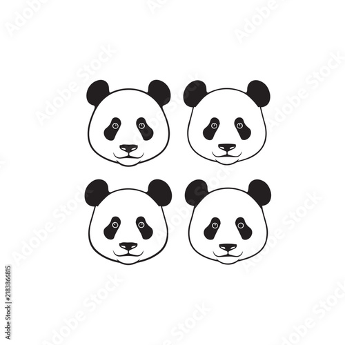 Panda Face Silhouette Set Black and White Vector Illustration
Panda Head Black Silhouette Collection Vector Art
Panda Face Silhouette Set Isolated Black White