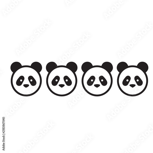 Panda Face Silhouette Set Black and White Vector Illustration
Panda Head Black Silhouette Collection Vector Art
Panda Face Silhouette Set Isolated Black White