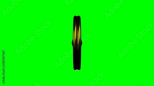 Ridged Edge Rotating Gold Coin With Diamond Symbol On Green Screen