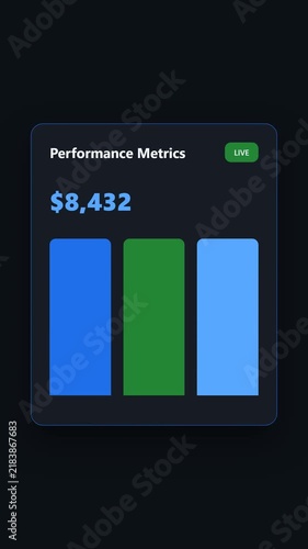 Rounded Corner Dashboard UI Card Dark Blue