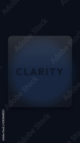 UI Design Frosted Glass Panel Clarity Text Minimalist 3D Animation