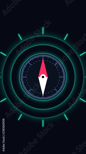Wobbling Needle 3D Compass Navigation Icon Dark Blue