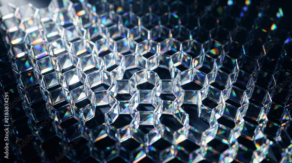Obraz premium Abstract Hexagonal Crystal Grid Background