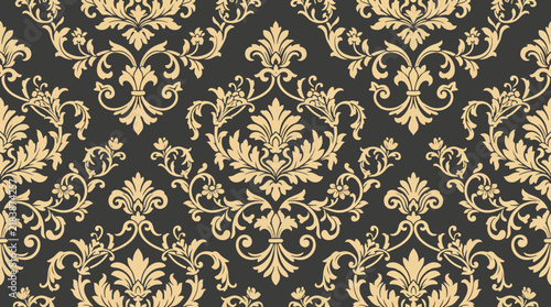 Vintage Decorative Flock Damask Background for Classic Botanical Wallpaper and Fabric Creations