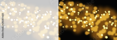 Fotografie Soft golden bokeh light orbs floating in a dreamy atmosphere creating a warm and