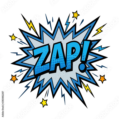 Cuadro en lienzo Vintage comic book style explosion graphic with the word zap isolated on transpa