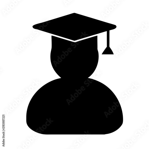 Silhouette of a person wearing a graduation cap, symbolizing education, achievement, and