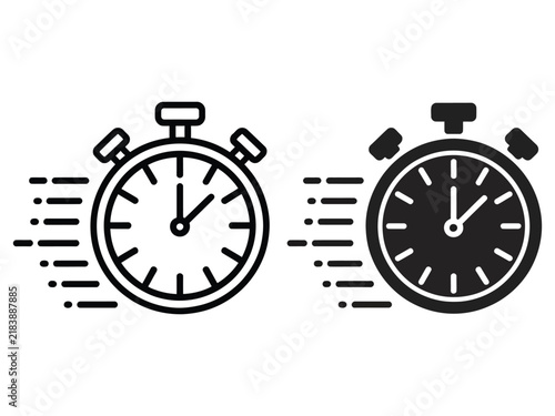 Fotografía Time fast icon illustrating rapid progression, accelerated motion, speed indicat