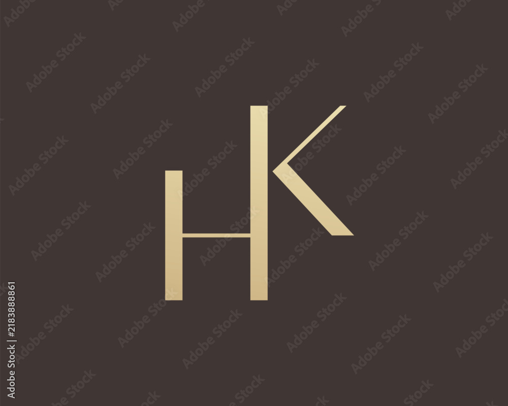 Obraz premium KH or HK letter logo icon design. Classic style luxury initials monogram.