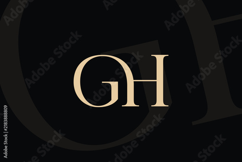GH or HG letter logo icon design. Classic style luxury initials monogram.