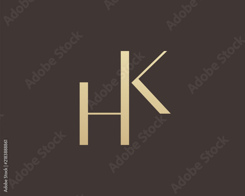 KH or HK letter logo icon design. Classic style luxury initials monogram.