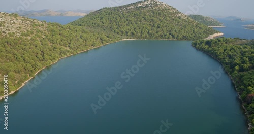 Aerial View of Cliffs, Lake Mir and Telašćica Bay, Croatia