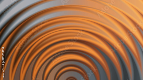 Abstract background with concentric orange and grey circular ripples in a smooth fluid gradient pattern