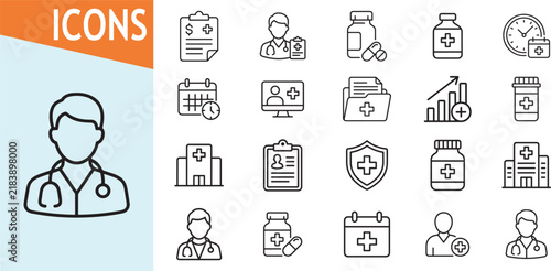 Medical icons for healthcare and doctor service symbol