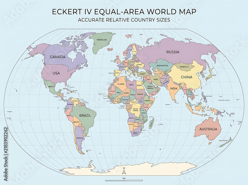 New Equal-Area World Map Line Drawing – Minimalist Continuous Line Geographic Illustration