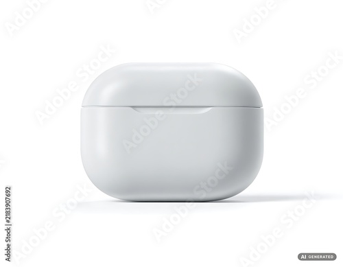 White wireless earbud charging case with smooth rounded edges shown