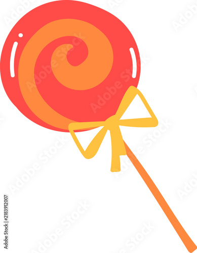 Lollipop With Bow Swirl Cartoon