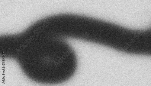 Black spray paint wave line on white background. Noises and grain texture illustration.