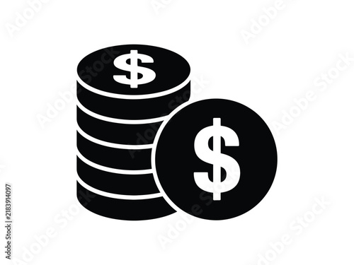 Coin Stack icon featuring neatly arranged coins symbolizing money, savings, wealth, financial growth, banking, fintech, accounting, and investment