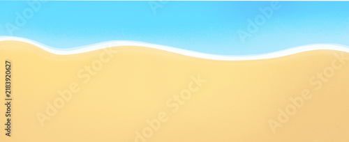 Simple Cartoon Summer Beach and Blue Sky Landscape