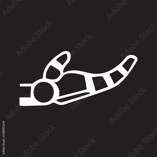White robotic hand outline against a dark background symbolizing future technology and innovation