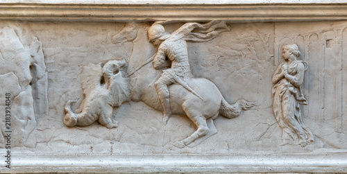 Donatello Saint George Relief at Orsanmichele - Marble Bas-relief