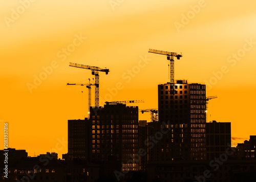 apartment towers at construction site
