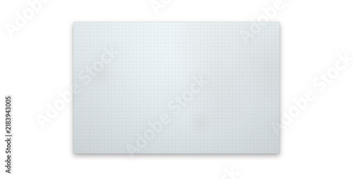 White horizontal rectangle sheet with soft shadow on transparent background.