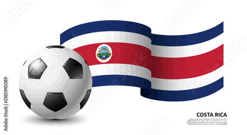 Soccer Ball With A Waving Costa Rica Flag Vector Illustration For National Sports Team Events And Patriotic Championship Celebration Designs
