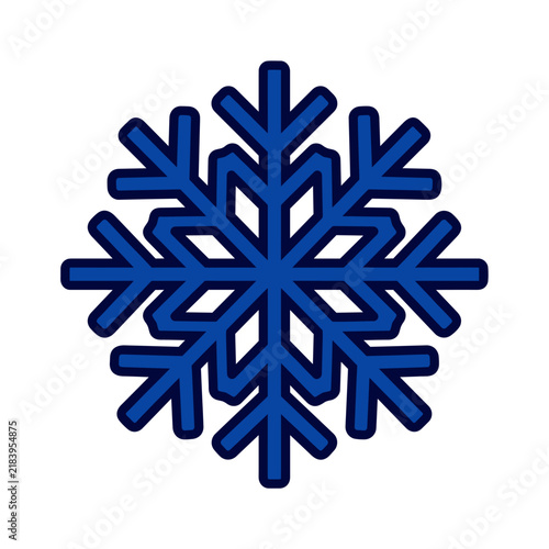 Stylized Blue Snowflake Icon for Winter and Cold Weather Design Elements
