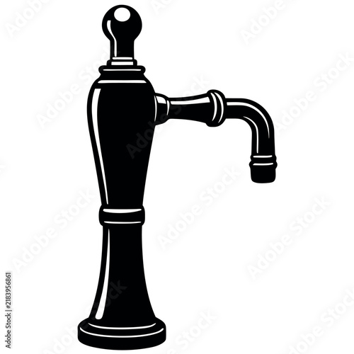 Beer tap silhouette on white background 