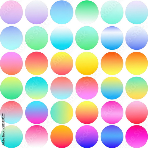 Colorful circular gradient shapes isolated on a clean transparent background