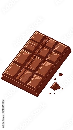Delicious Chocolate Bar with Broken Piece.