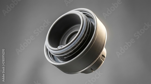 Metal mechanical gear part isolated on a dark grey background. drip safe bottles