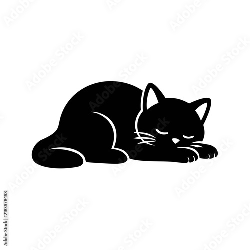 sillhouette sleeping cat