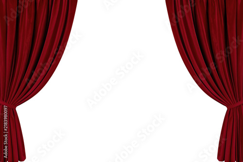 Single Red Theater Curtain on Left