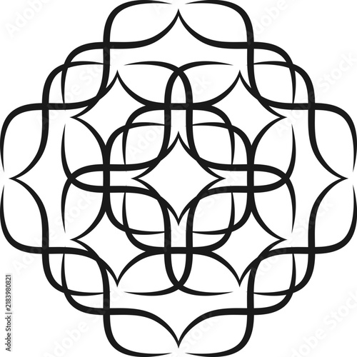 Symmetrical Decorative abstract Floral Vector Graphic