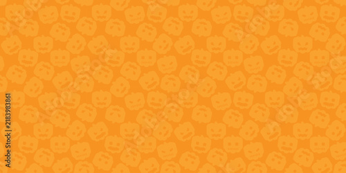 Orange Halloween pattern featuring subtle repeating spooky icons and seasonal symbols, creating a playful decorative background for wrapping paper, textiles, wallpaper, packaging, stationery, crafts, 